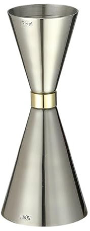 CHFYIJYHM Jigger de cóctel Doble, Barra de Herramientas de medición de Taza Martini, for mixología de Barra casera(Silver 25 50ml)