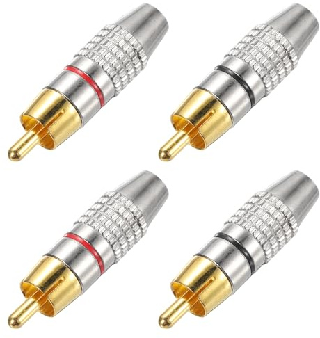 QUARKZMAN Conector de Rca a Cable Altavoz 270Rca Chapado Dorado Negro 2Pcs | Conectores de Macho sin Soldadura, Adaptador de Audio Estéreo Jack Plug Convertidor de Rca Panel