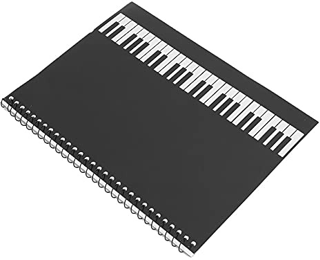 Joyance Notennotizbuch Notation Notation Notation Personal Notizbuch, 50 Seiten Notenheft für Musik Manuskript Schreiben, schwarzes Klavierdesign, ideal für Komponisten und Musiker