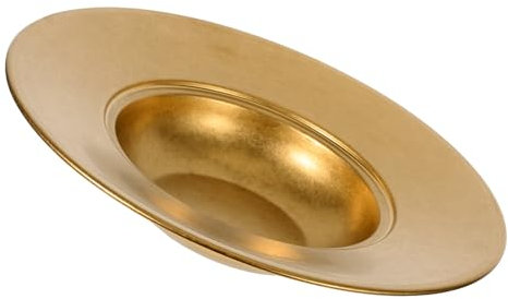 Cabilock Plato De Pasta Vintage De Acero Inoxidable 26 Cm Borde Ancho, Profundo y Resistente, Servidor De Espaguetis Para Uso En Cocina Occidental y Servir Postres