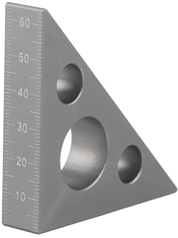 KIMISS Mini Speed Square 90/45 Degrees Woodw, 45 90 Matte Aluminum Alloy Right Angle Measurement Block B City Tools Power, Garden & Hand Tools Ruler Woodworking Measuring Tool