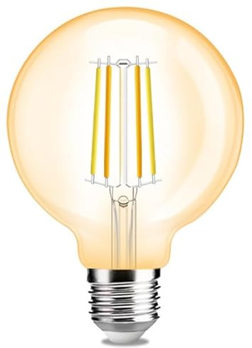 Leo's Light E27 Ampoules LED 12W Edison Vintage G80, Blanc Chaud 2300K, 1200LM, Equivalent à Ampoule Incandescente 100W, Ampoule Rétro à Filament, Rétro Antique Lampe décorative (Amber, 12W)