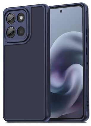 Qiinogow Funda Translúcida Mate para Motorola Moto G86, Azul | Carcasa Ultradelgada, Resistente a Golpes y Arañazos, Revestimiento Antihuellas, Híbrida TPU y PC