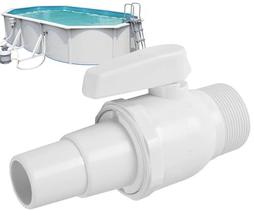 Absperrhahn Pool Absperrventil Umdrehung Für Skimmer, Innendurchmesser 38mm,Kugelhahn Mit Schlauchverbinder, Filterschalteranschluss Für Schwimmbad,Pool Umschaltventil Für Schwimmbadfilter,Poolzubehör