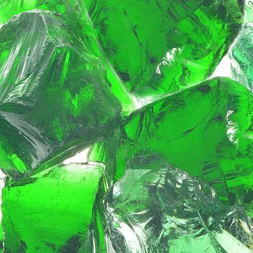 Eleganz Pierres gabions en verre vert 60-120 mm 25 kg – Pierres décoratives pour jardin moderne, résistantes aux intempéries et durables