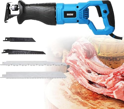 ERSINIAN Scie à os électrique, Outil de découpe de Viande, pour Couper du métal, du Bois, du Porc, du bœuf, du Mouton (900 W)