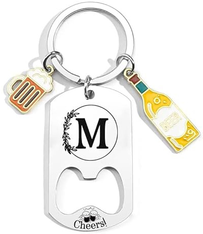 QTZXZX Porte-clés lettre initiale pendentif, porte-clés gravé personnalisé A-Z porte-clés cadeau amis, A-Z 26 lettre initiale pendentif porte-clés – cadeau femme homme anniversaire noël