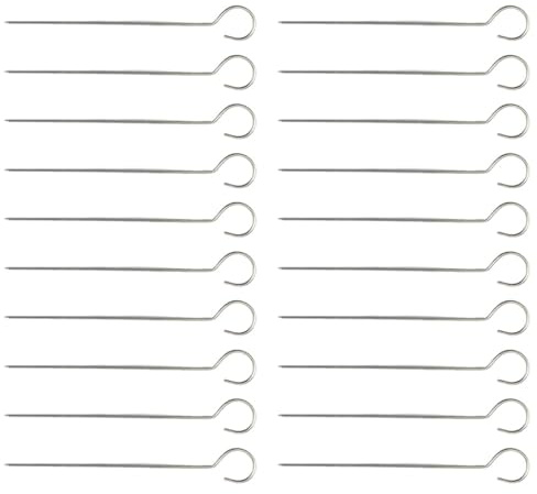 Gatuida Brochetas de Acero Inoxidable para Barbacoa Reutilizables 20 Unidades 155 CM Palos de Acero Duradero para Asar Carne y Verduras en Parrilla al Aire Libre