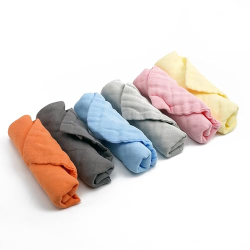 Generico Mussole Neonato – Salviettine Neonato in Cotone Morbido 30x30 cm – Set 6 Pezzi Colorati e Super Assorbenti per Neonati