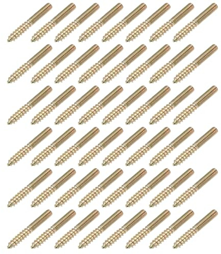 YELARXI M4 Hanger Bolts, 1.2(30mm) Length Double Headed Bolts Self-Tapping 4mm Screw Wood Dowel Screw Bolt Furniture Accessories - Fitting for (Wood Joint Furniture Legs) 48 Pcs