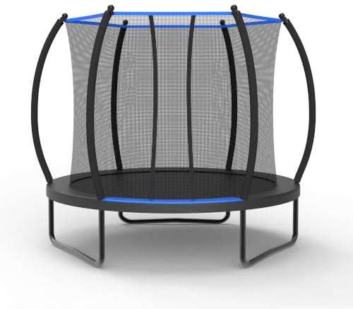 Trampolín exterior infantil de 7,5 pies con red de seguridad y escalera, trampolín infantil para exteriores para jardín, pequeño jardín con marco de acero, certificado EN 71-14, hasta 110 kg