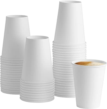 GUSTO [16 oz. - 470 ml - 100 Count Disposable White Paper Cups, Hot Coffee Cups - Eco-Friendly Hot Cups - Formerly Comfy Package