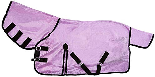 Cwell Equine Couverture Anti-Mouches en Maille Souple pour Mini berline, Poney Violet/Lilas 90 à 100 cm