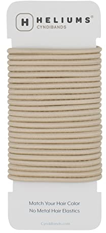Cyndibands 4mm Élastiques Cheveux - Blond Clair - 4,5cm, Couleur pour Queue de Cheval, Lot de 24 Pièces