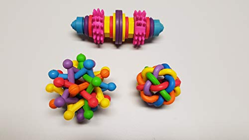 SpeedyPet Hunde-Spielzeug-Set 3tlg. Knotenball + Gummiball + Gummi-Knochen