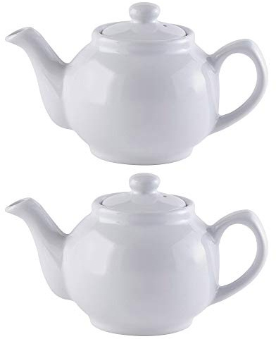 Price & Kensington Traditional Ceramic Tea Serving Teapot 2 Cup White (Pack of 2)