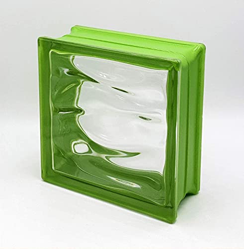 Bloque de vidrio Bormioli Rocco Agua Reflejos Lime | cm 19x19x8 | Unidad de venta 1 caja de 6 pzas