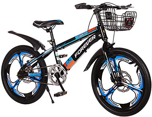 Axdwfd Kinderfahrräder 18-20 Zoll Hohes Kohlenstoffstahl-Fahrrad, Stoßdämpfendes Fahrrad, Geeignet Für Den Außenreiten Für 7-14 Jahre Alt, Mit Empfindlicher Gangschaltung(Size:18in,Color:C)