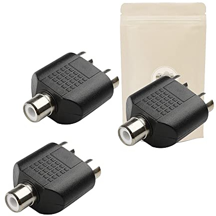 Adaptout 3X Doubleur séparateur Prise RCA Femelle vers 2 Prises RCA Femelle Mono Signal Splitter minijack Audio HiFi