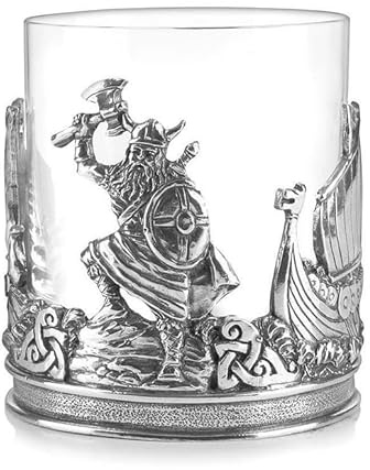 Stunning Pewter Viking Whisky Tumbler Glass