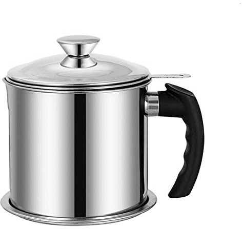 TONZN Vinegar Bottle Anti-Leakage, Fat Separator 1.3L Gravy Strainer Premium 304 Stainless Steel Gravy Boat Soup Grease Oil Separator