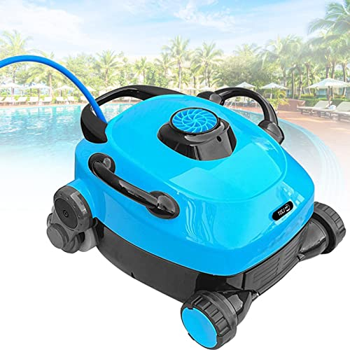 Limpiafondos automático sin cable, aspirador de alta resistencia con dos motores, ligero, robot limpiafondos autoacoplable, ideal para piscinas elevadas planas de hasta 1200 pies cuadrados.,Wired