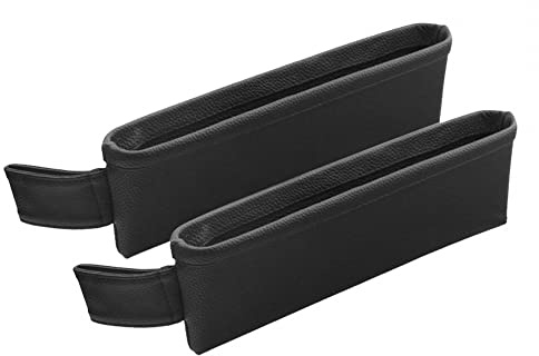 DONGKER Aufbewahrungsbox für Autositze, 2 Stück PU-Leder Car Seat Gap Filler, Vorder-Autositz Lückenfüller für Die Meisten Modelle von Autos, 36x11,5 cm