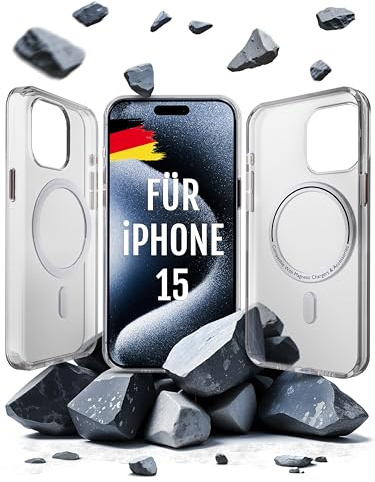 Roxx Clear Case Hülle | Wie das Original nur Besser | Vergilbungsfrei | Für iPhone 15 | Hardcase | Displayschutz | Kameraschutz | Kompatibel mit MagSafe Zubehör