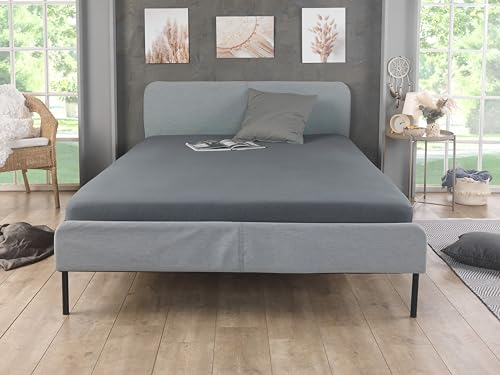 MALIKA® Spannbettlaken 90x200cm - 100x200cm Doppelpack Baumwolle Bettlaken Jersey Betttuch Spannbetttuch Laken - Matratzenhöhe bis 28 cm