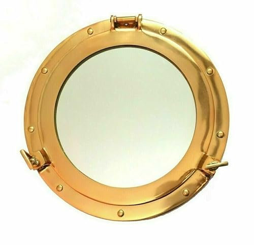 17 Antique Vintage Brass Porthole Window Mirror Boat Porthole Window Glass Nautical Marine Porthole Home Decor Christmas
