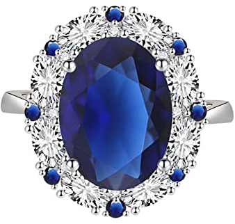 KnSam Verlobungsring, Klassiker Design Hochzeitsringe Damen mit Oval Zirkonia, Versilbert Ring