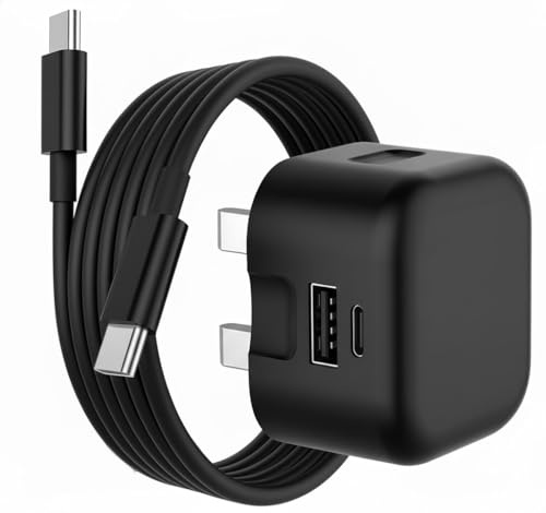 20W Dual Port UK Wall Charger with Cable for TCL 605 405 505 503 501 | Compatible with TCL 605, 505, 503, 501, 405, 60 SE, 50 SE, 50 Pro, 40 R, 30, 30 Plus, 30SE, 305 & 306