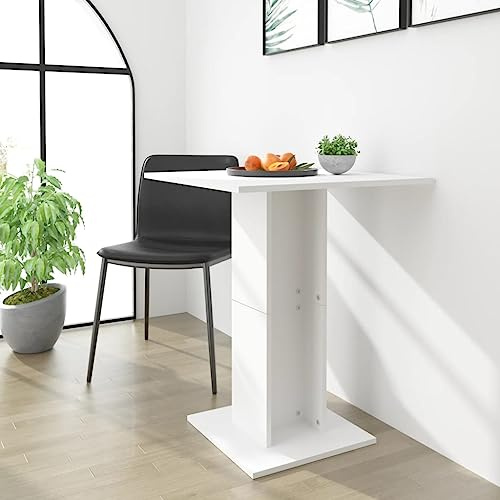 PIXZSSI Table de salle à manger blanche 60 x 60 x 75 cm Matériau: bois Design élégant Intérieur Polyvalent Résistant à l'humidité Facile à nettoyer