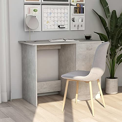 LAPOOH Schreibtisch Betongrau 100x50x76 cm Holzwerkstoff, Gaming Tisch, Computertisch, Computer Desk, Office Table, Bürotisch, Arbeitstisch, Nähtisch, Pc Tisch - 801084