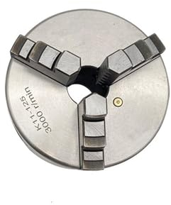 CIJIAOPOYU Portabrocas de Torno, Portabrocas de Torno autocentrante de 3 mordazas de 125 mm, Portabrocas de Torno de Metal K11-125, Portabrocas de Desplazamiento Manual de Mini Torno