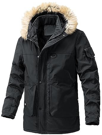SRZYMJ Winterjacke Herren Lang Warm Dicker Übergangsmantel Wintermantel Parka Lang Übergangsjacke Freizeitjacke Outdoorjacke Funktionsjacke Leicht Softshelljacke Sweatjacke Steppjacke Fleecejacke