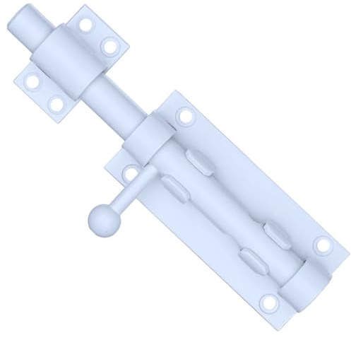 Litensh Torriegel Torschieber mit Loch Vorhängeschloss 304 Edelstahl Schieberiegel Durchmesser Abschließbare Türriegel Bolzenriegel Überwurfriegel Schlossriegel Türschnalle Torschieber Weiß 160MM