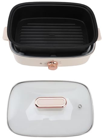 Olla Eléctrica Multifuncional con Recubrimiento Antiadherente Sartén Eléctrica para Asar y Freír Olla de Cocina para Hogar Viajes y Camping 1200W Ideal para Preparar Diversos Platos