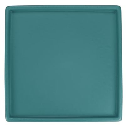 M METERXITY Ceramic Plant Saucer, 8 Inch Plant Water Catcher Tray, Plant Pot Saucers for Indoor/Outdoor Plants/Flower Drainage Drip Water Tray [Square Green Blue]
