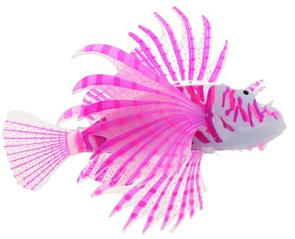 Milisten Realistische Leuchtende Lionfish Aquarium Dekoration Künstliche Silikon Fische Für Aquarien Nachtlicht-Design Für Unterwasser Atmosphäre Sicher Für Fische Und Wasserqualität