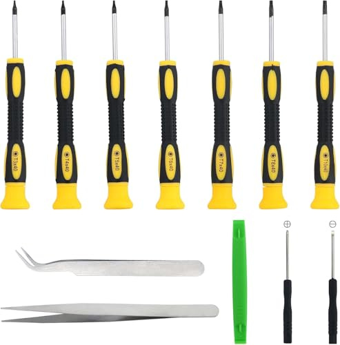 Torx Screwdriver Set 7Pcs T3 T4 T5 T6 T7 T8 T10 Security Screwdriver Set Magnetic Screwdrivers Repair Kit with Pry Tool Compatible with PS5 PS4 PS3 Xbox One Xbox 360 MacBook