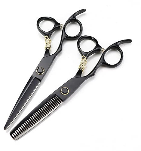 Haarschneideschere, 6 Zoll, professionelle Japan 440c Linkshänder-Schere, Tiger-Dekoration, Schneiden, Friseur, Haarschnitt, Effilierschere, Friseurschere, Haar