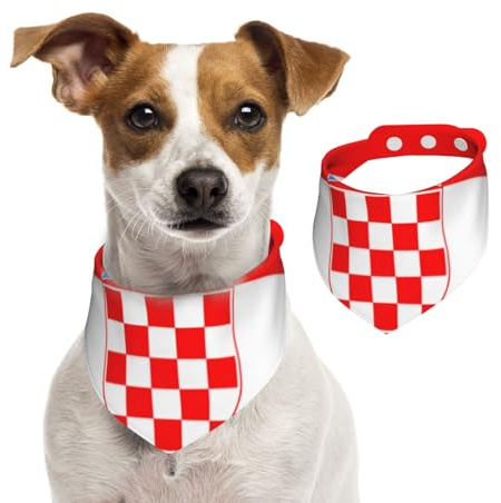Hundehalstuch, Motiv: Flagge Kroatien, Baumwolle, waschbar, Dreieckstuch für kleine, mittelgroße und große Hunde, Katzen, Schwarz