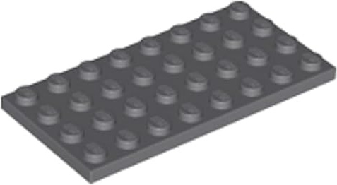 LEGO Plate Building Base 4 x 8, Part 3035 (Dark Bluish Gray, 5, Bricks)
