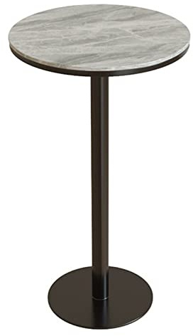 Bistrotisch aus Schmiedeeiserner Marmor, höhenverstellbar, stehend, Cocktailtisch für Outdoor, Esszimmer, Terrasse, Garten, Kaffeehaus, leicht zu reinigen, Marmorplatte, 75 cm, 95 cm, 105 cm