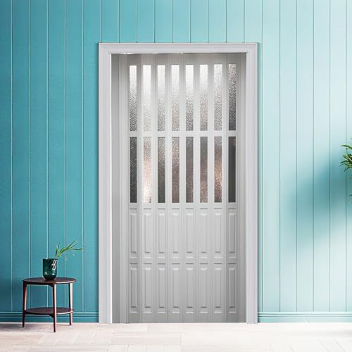 yurstcggh Puerta de Acordeón Interna de PVC y Acrílico,Puerta Corredera Plegable,para Divisor De Ambientes,Cocina y Baño,Tamaño Personalizable 60×200cm