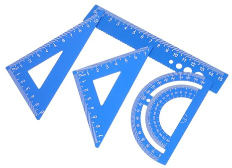 Alipis Righelli in Alluminio e Goniometro per Disegno e Misurazioni Precise Kit Geometria per Studenti Ingegneri e Designer Strumenti Resistenti e Versatili per Scuola Ufficio e Casa