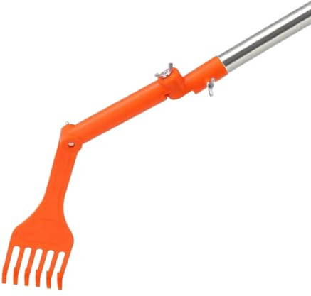 Roof Cleaning Rake | Gutter Cleaner | Roof Cleaner with Leaf Rake, Portable and Adjustable, Long Reach, with Rotating Handle | For Soil Drain