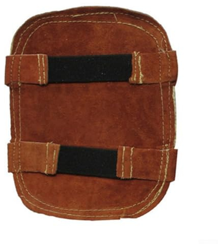 Escudo de mano de soldadura, piel de vacuno con aluminio reflectante, 16,5 x 19 cm, equipo de protección resistente al calor para soldadores, compatible con guantes de soldadura