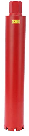 ZenithAur Nass-Diamant-Kernbohrer, 450 mm Länge mit Konstruktion aus legiertem Stahl, 1-1/4 Universalgewinde für Nass-/Trockenbohren auf Beton, rotem Ziegelstein und Marmor (76mm)